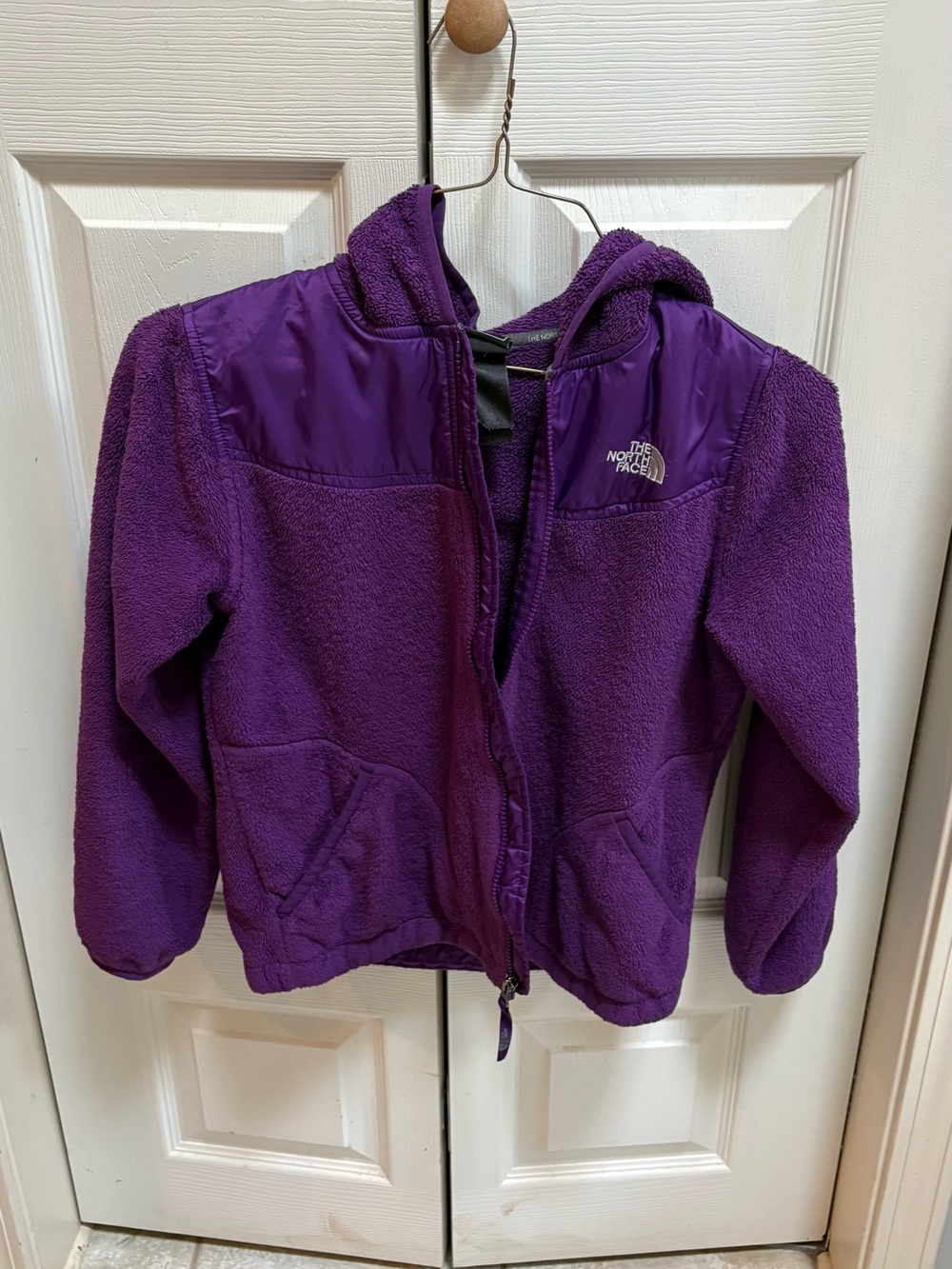 North Face Kids' Purple Fleece Hooded Jacket